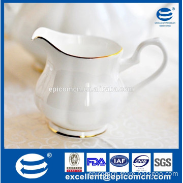 high quality tea set accessory milk pot, white milk pot fine porcelain